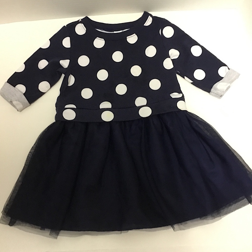 Old Navy Toddler dress 2T Navy blue w/ white dots